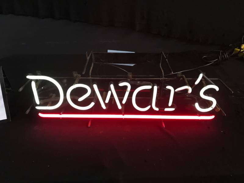 lot 70 image: Dewars neon