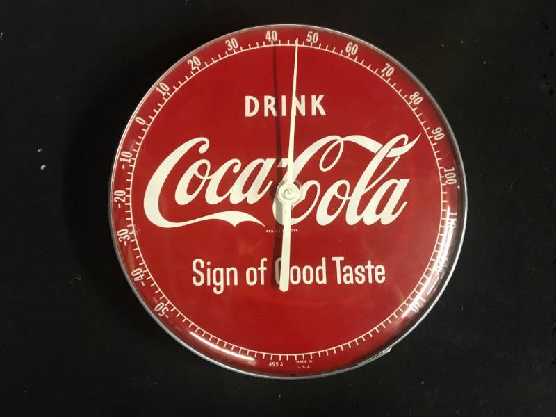 lot 98 image: Vintage Coca-Cola Coke 12 round thermometer