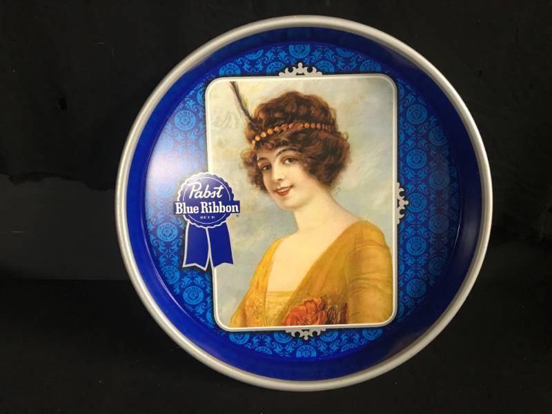 lot 102 image: Pabst Blue Ribbon PBR girl 13 serving tray
