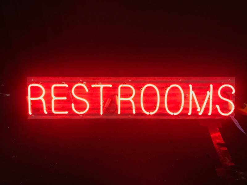 lot 140 image: Restrooms neon