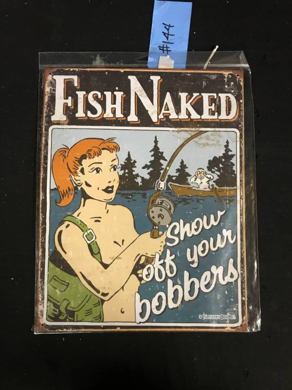 lot 144 image: Fish Naked tin sign