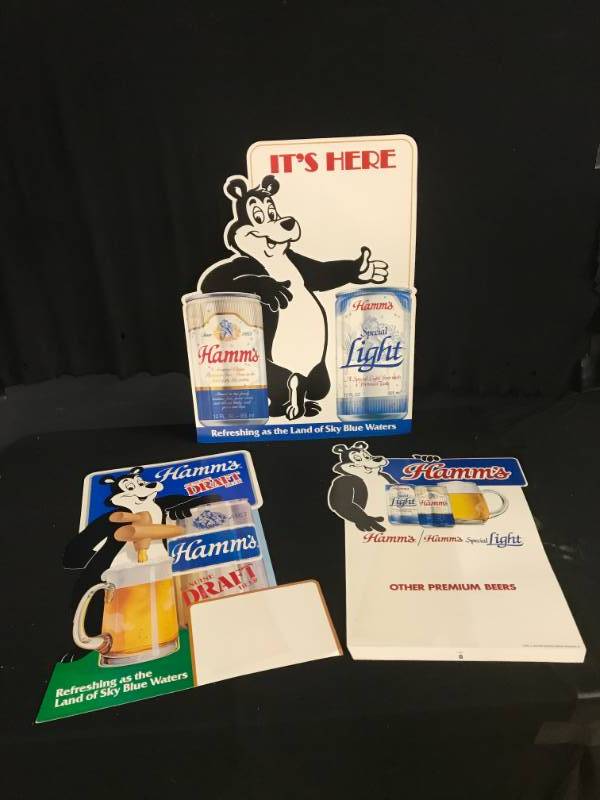 lot 145 image: Three Hamms Bear easleback signs