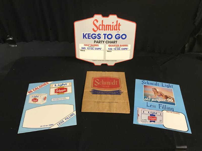 lot 151 image: 3 Schmidt cardboard signs