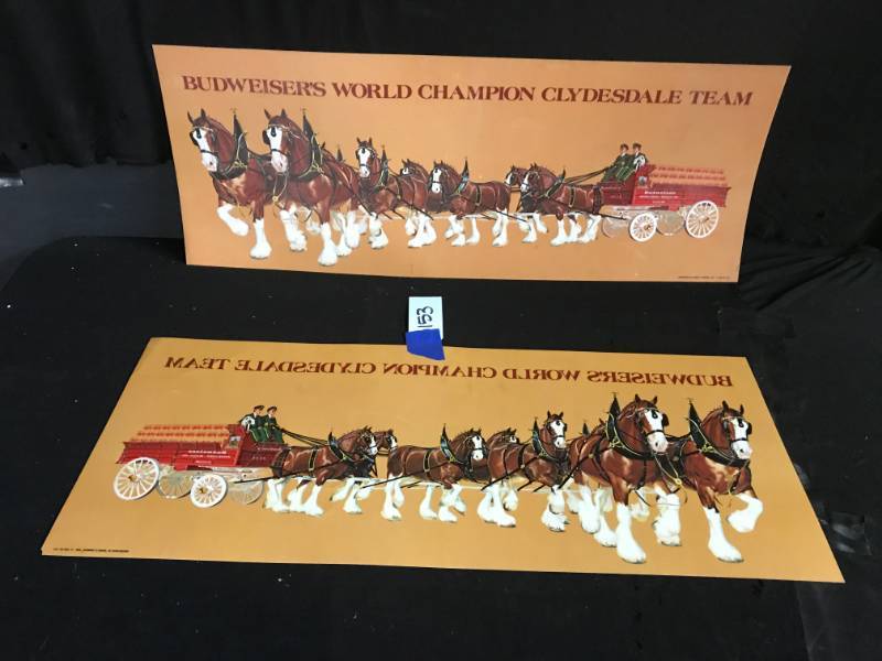 lot 153 image: Bud Clydesdale pool table light inserts