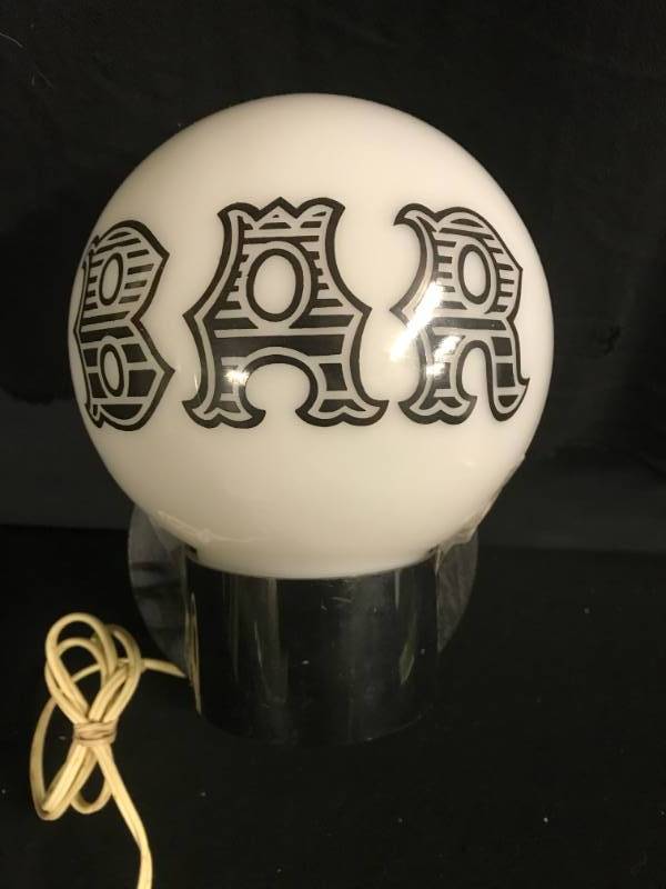 lot 163 image: Bar wall lamp glass globe