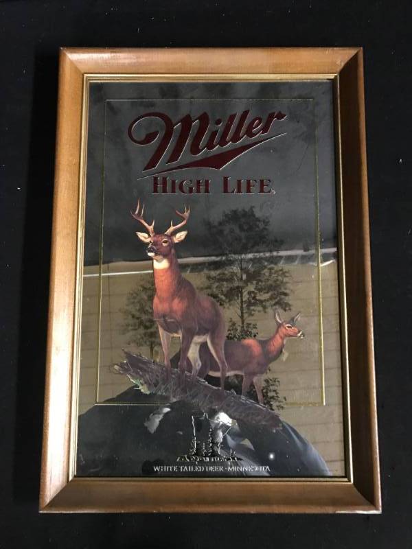 lot 170 image: Miller High Life White Tailed Deer mirror