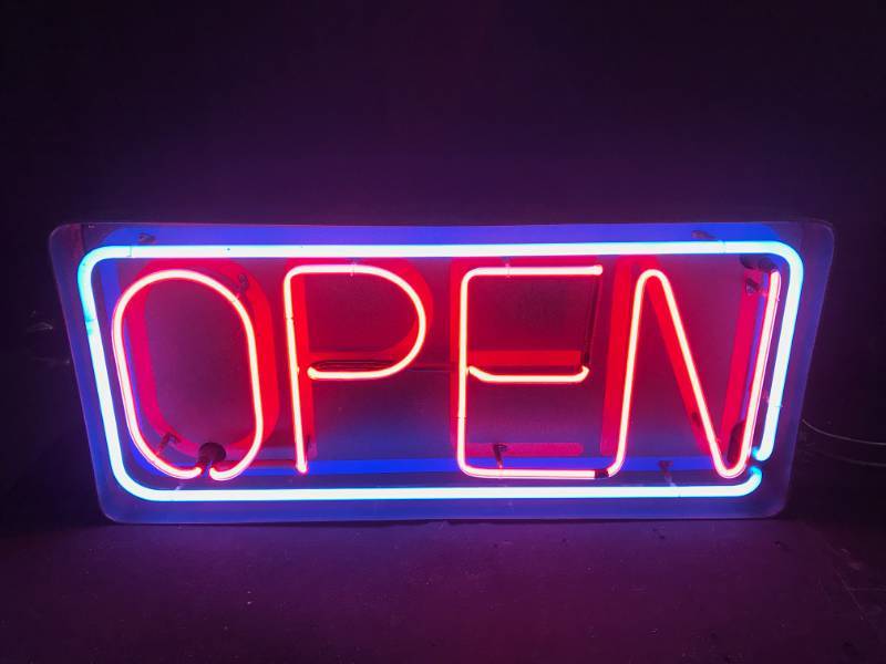 lot 190 image: Neon OPEN sign