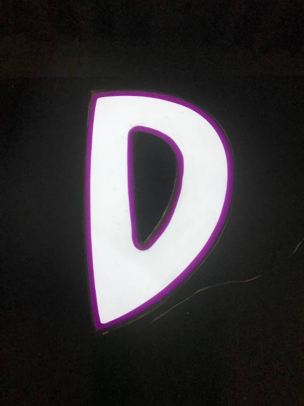lot 197 image: The letter D , LED lit Channel letter