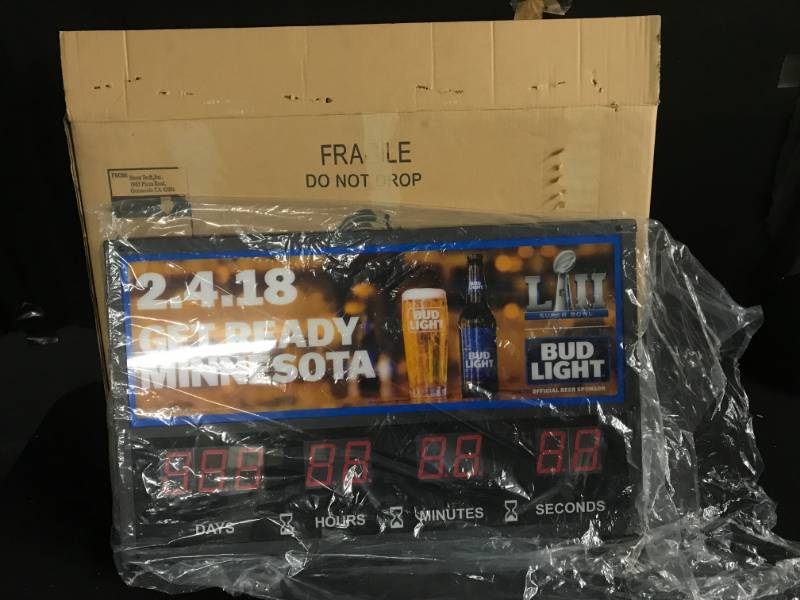 lot 205 image: Anheuser Busch Superbowl countdown clock