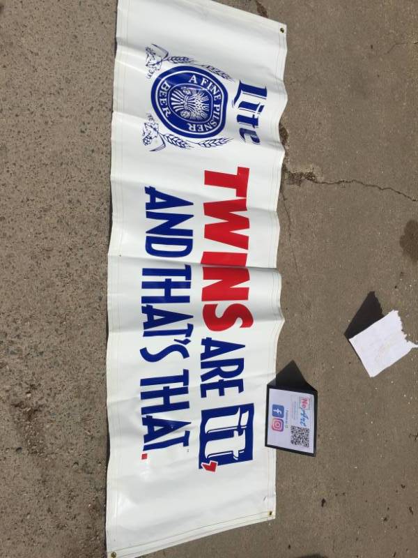 lot 222 image: Miller Lite Twins are It banner