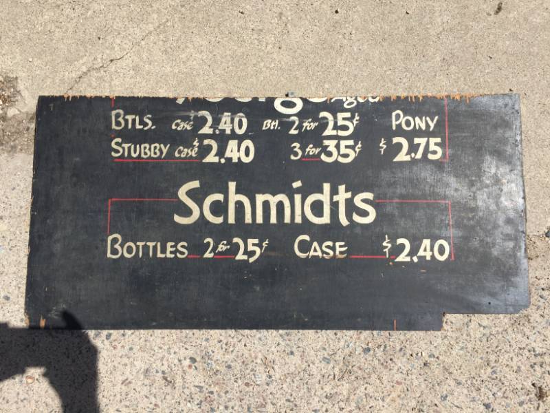 lot 224 image: Schmidts old wooden price sign
