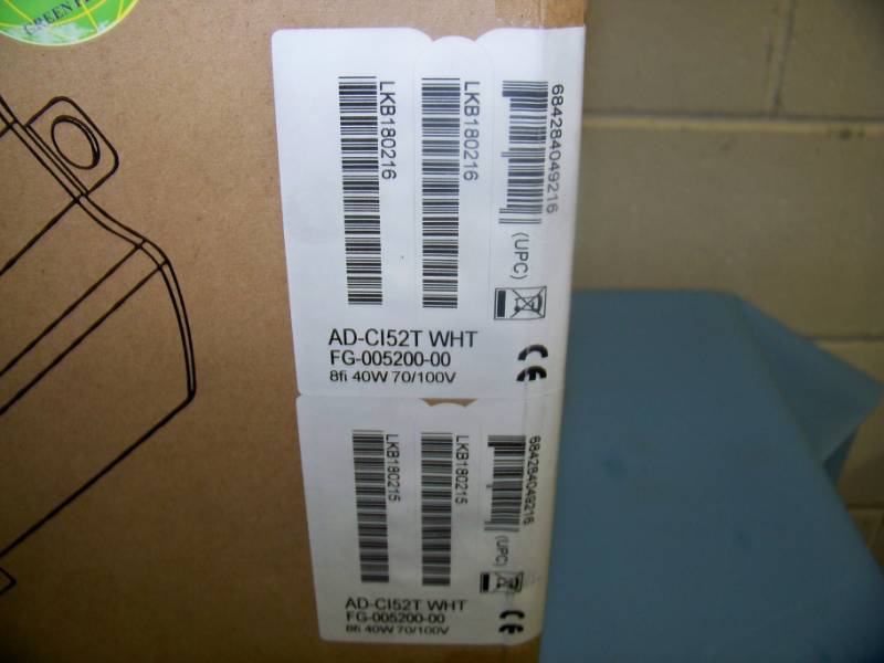 lot 58 image: (Pair) QSC, AD-CI52T, 2-Way, Weather Resistant, In-Ceiling Loudspeakers  Speakers - NEW in Original Box