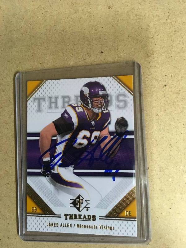 lot 2 image: Autographed Jared Allen Card - Vikings Legend