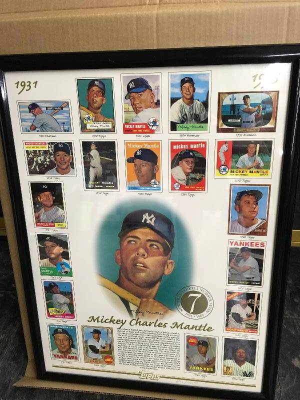 lot 3 image: Framed Topps Mickey Mantle Card Poster 4,05110,000