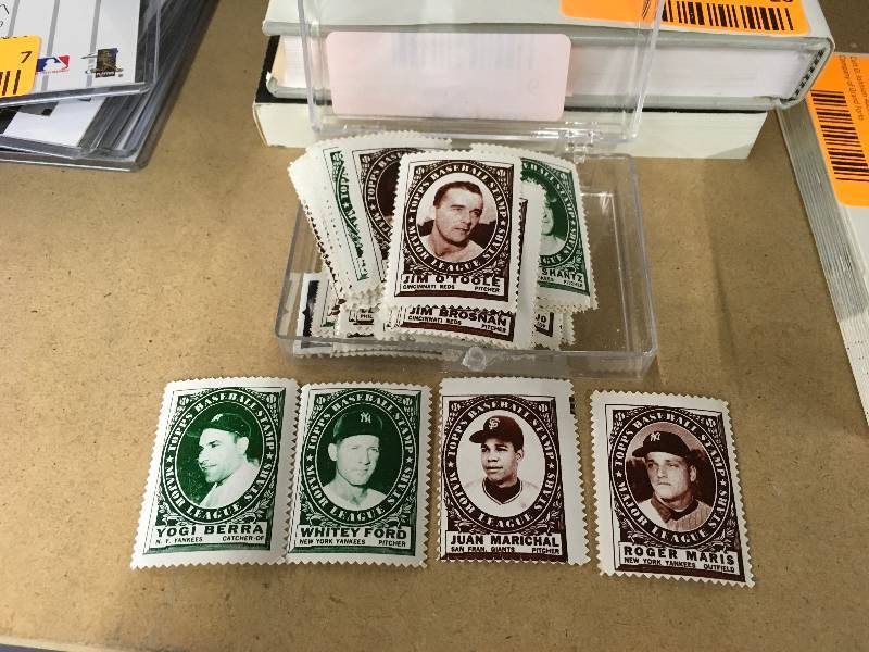 lot 6 image: 1960s Topps Baseball Stamps - Huge Lot