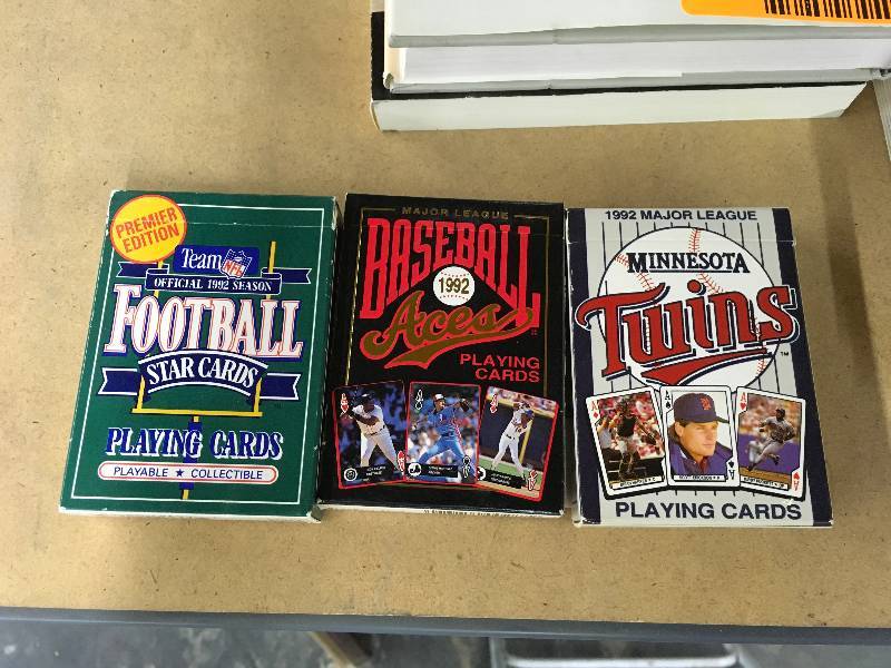 lot 8 image: 1992 NFL, MLB, & Minnesota Twins Playing Cards