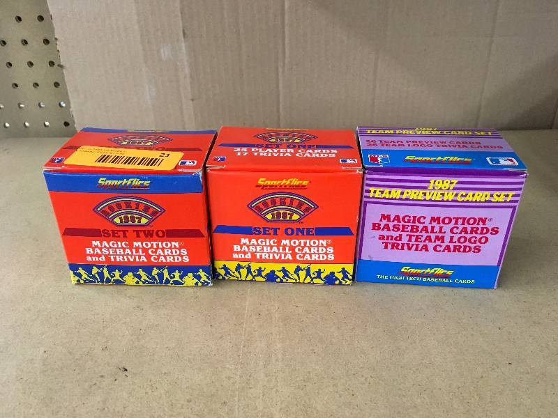 lot 21 image: 1987 Sportflics MLB Rookie Cards Set 1 & 2, And 1987 Sportflics MLB Team Preview Card Set