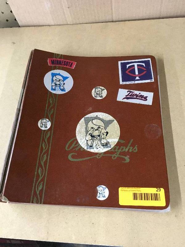 lot 29 image: Vintage Minnesota Twins Drawings Album