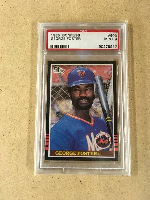 lot 33 image: 1985 George Foster PSA 9 Mint Card - Big Red Machine