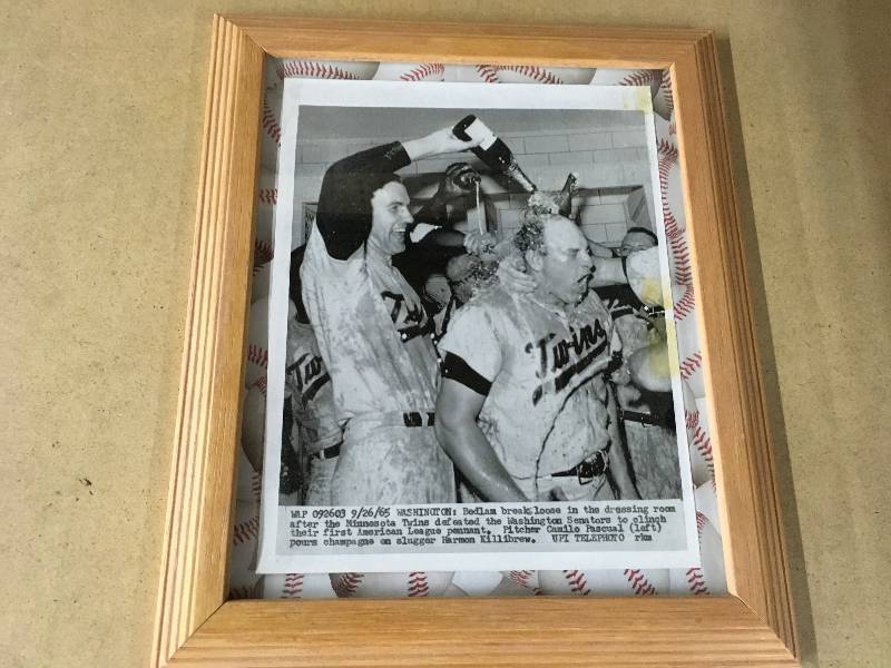 lot 37 image: Vintage Photograph Of KillebrewPascual Celebrating 1965 Pennant