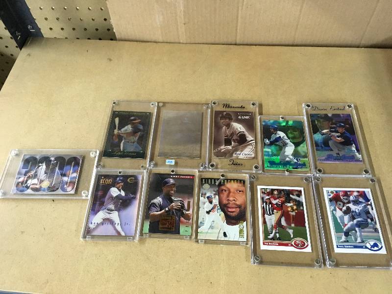 lot 39 image: 11 Hard Cased MLB NFL Cards - Many Stars