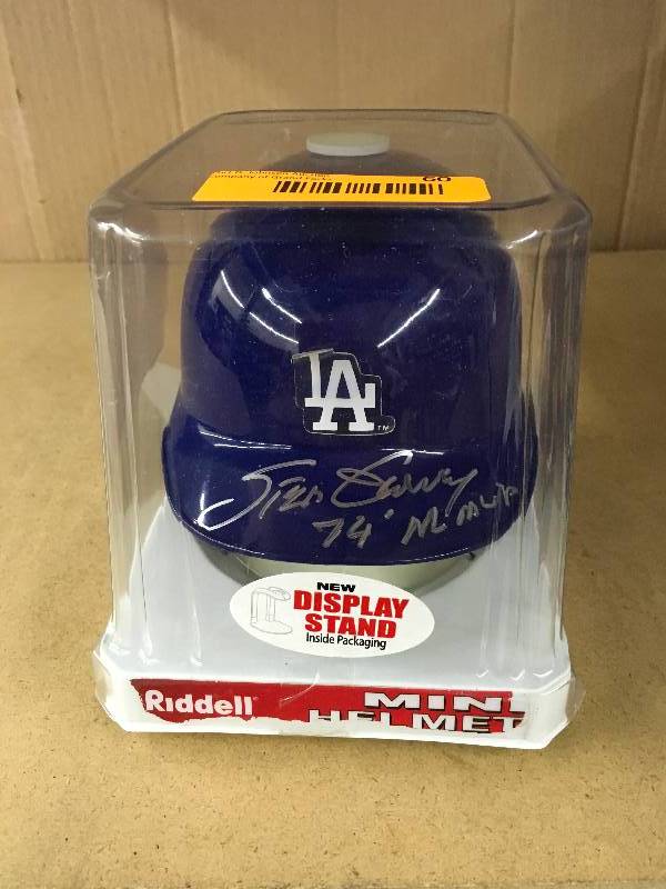 lot 60 image: Steve Garvey 1974 NL MVP Autographed LA Dodgers Mini Helmet