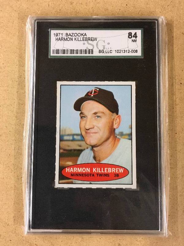 lot 80 image: 1971 Bazooka Harmon Killebrew Card - High Grade