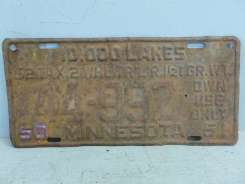 lot 131 image: Vintage License Plate