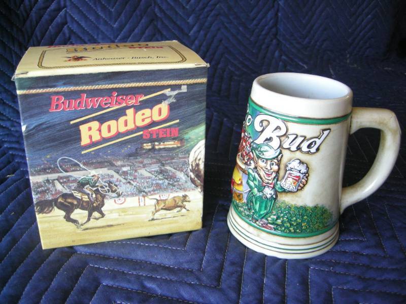 Budweiser Rodeo and St Patricks Steins