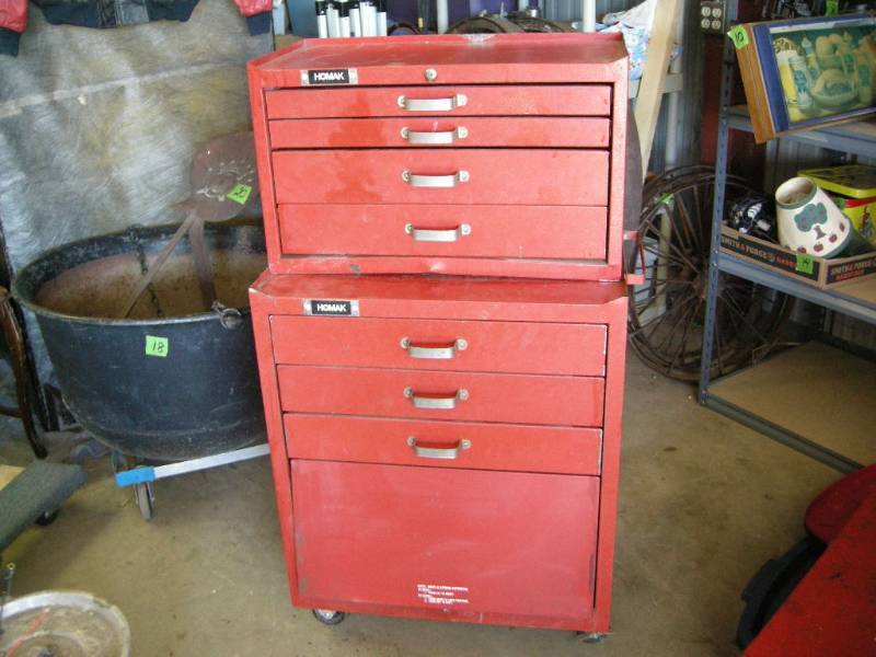 Homak Rolling Tool Cabinet Spring Tools Fishing Vintage