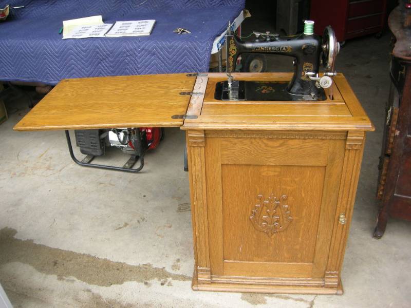 Antique Minnesota Treadle Sewing Machine and Cabinet