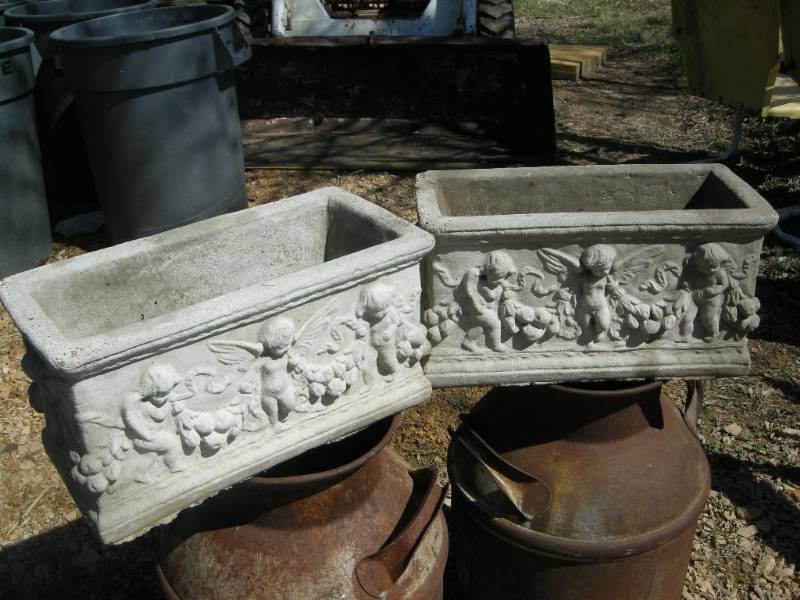 2 Cement Planters