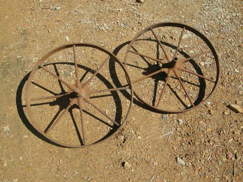 Pair Antique Cart Wheels