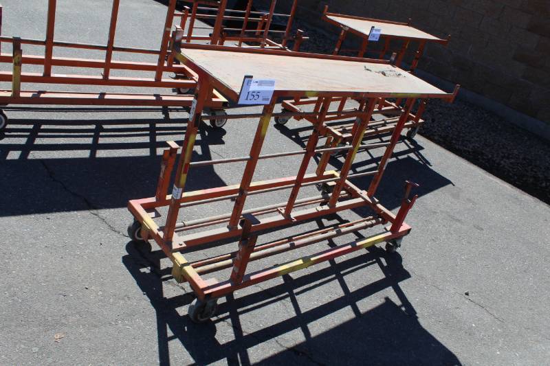 Metal 4-Wheel Storage Cart with Work Table