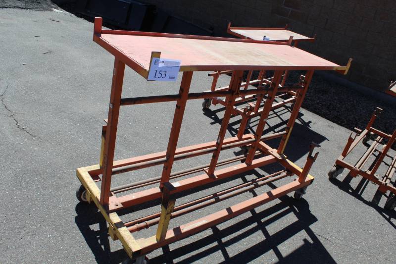 Metal 4-Wheel Storage Cart with Work Table