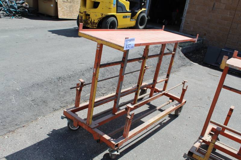 Metal 4-Wheel Storage Cart with Work Table