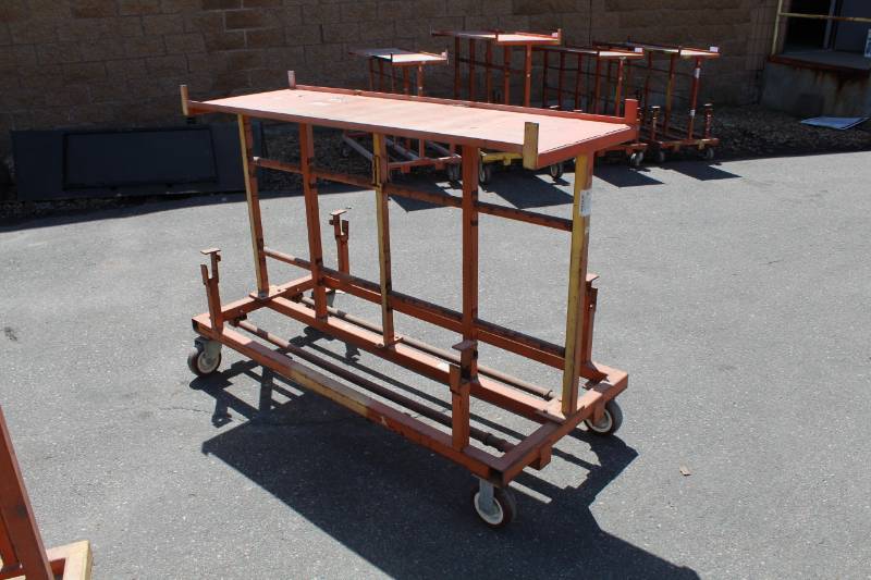 Metal 4-Wheel Storage Cart with Work Table