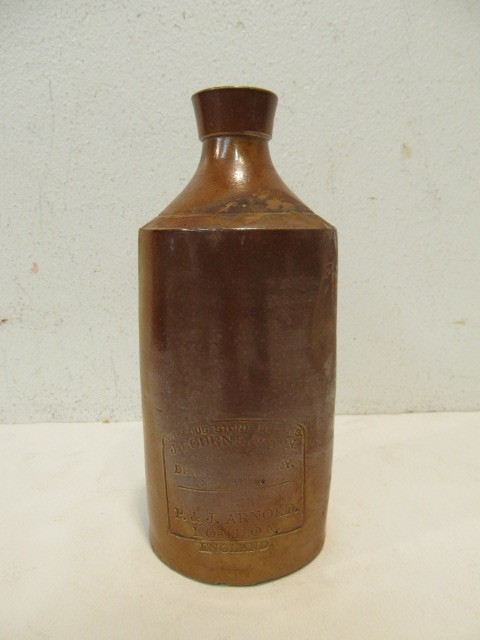 lot 11 image: Vintage English Stoneware Beer Bottle