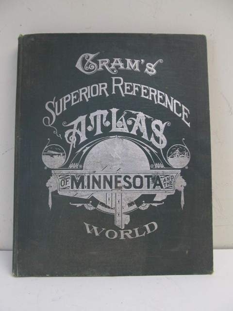 lot 101 image: Antique 1907 Crams MINNESOTA & World Atlas
