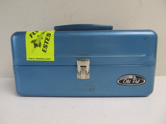 lot 146 image: Vintage Old Pal Tackle Box wModel Rocket Supplies