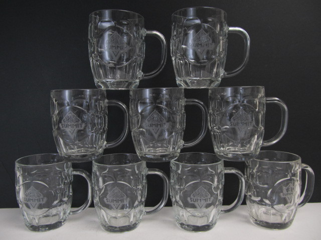lot 153 image: Lot of Heavy Glass SUMMIT Beer Mugs
