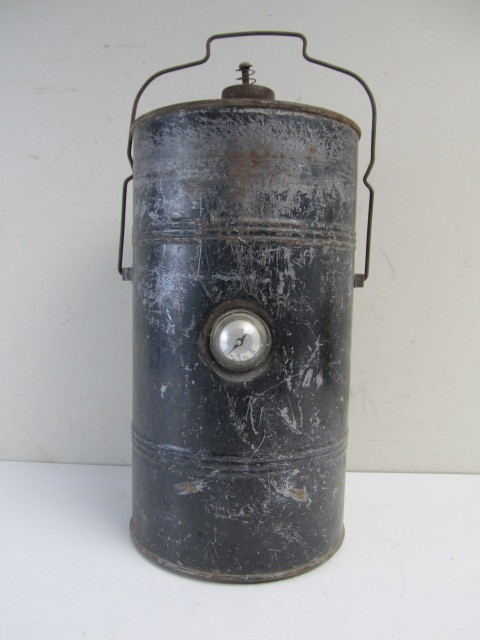 lot 209 image: Antique Kerosene Railroad Can wGauge 