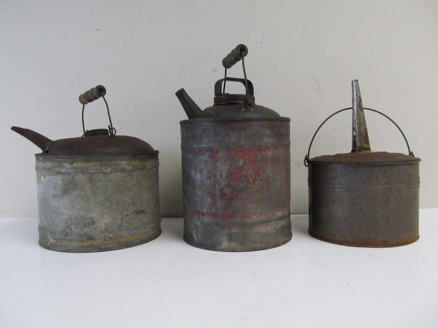 lot 211 image: 3 Antique Gasoline Cans