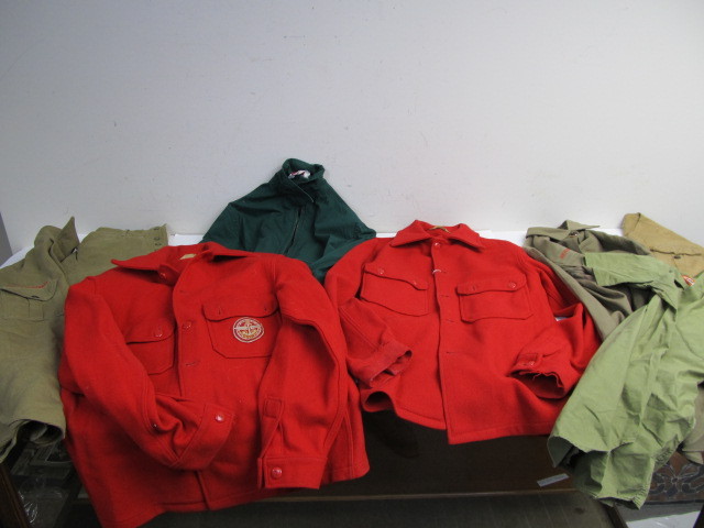 lot 245 image: Large Group of Vintage Boy Scout Uniforms Jackets etc