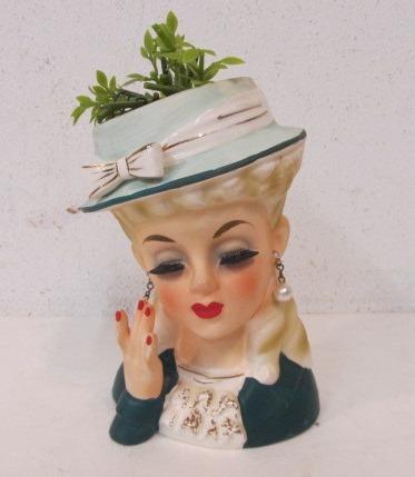lot 176 image: Vintage Mid Century Enesco LADY HEAD Vase