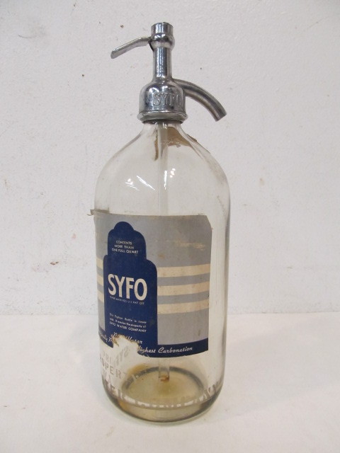 lot 179 image: Antique SYFO Advertising Seltzer Bottle