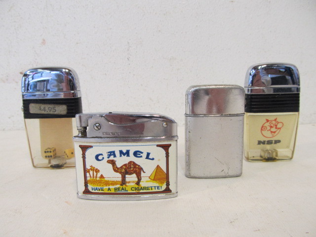 lot 185 image: Vintage Advertising Cigarette Lighters Including NSP