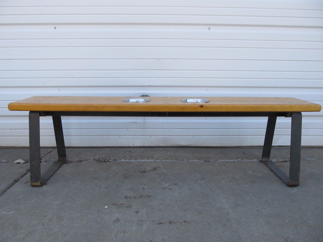 lot 70 image: Awesome Original Vintage Bowling Alley Bench