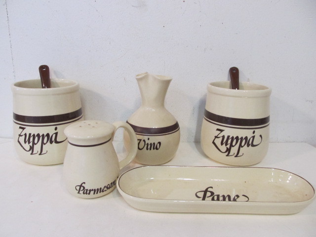 lot 82 image: Vintage McCoy Ceramic Canister Kitchen Set