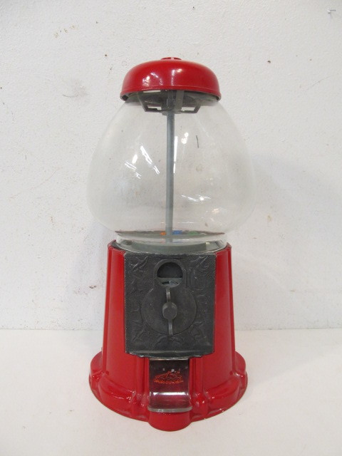 lot 111 image: Vintage Metal Gumball Machine